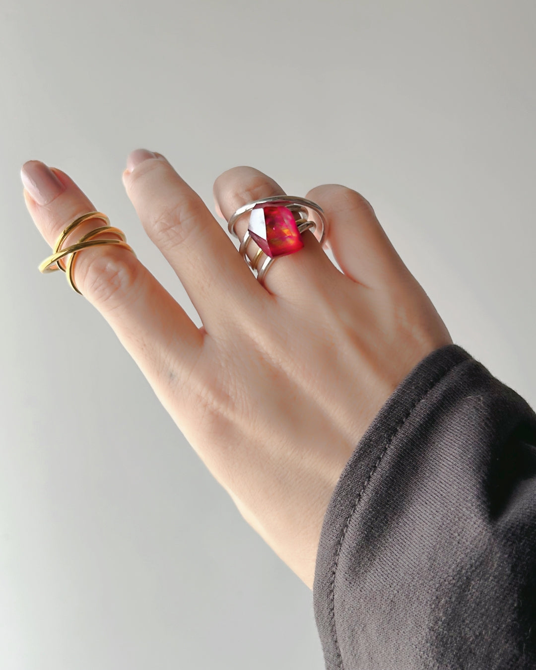 Frames Ring / Fragment / Alice in Wonderland Red 7-a / silver925 / type-C