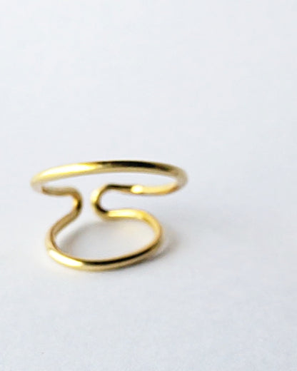 Orbit double line ring, ear cuff / Interchangeable /着せ替えダブルリング・イヤーカフ/ GOLD/silver925