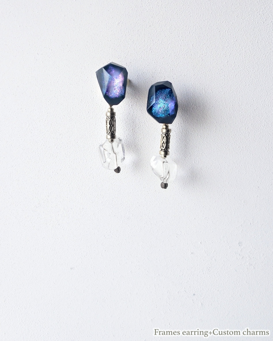 Frames Earrings / Fragment / Interchangeable / Night On The Galactic Railroad Midnight Blue 5-a