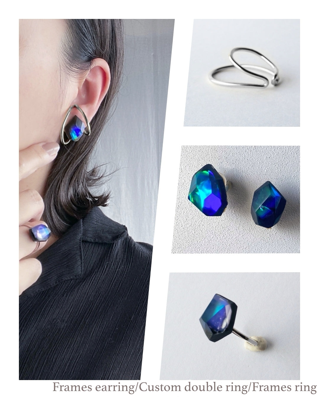 Orbit Double Line Ring, Ear Cuff / Interchangeable / silver925