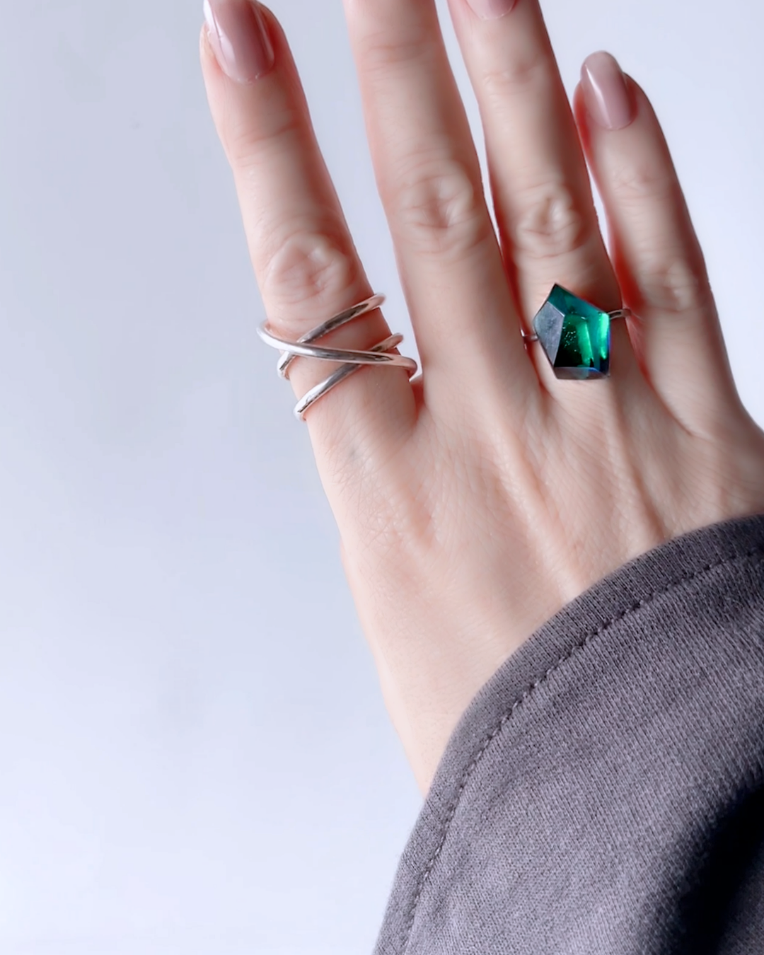 Frames Ring / Fragment / Floating Prism 1-a / silver925 / type-C