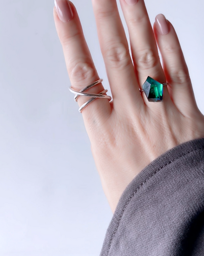 Frames Ring / Fragment / Floating Prism 1-a / silver925 / type-C