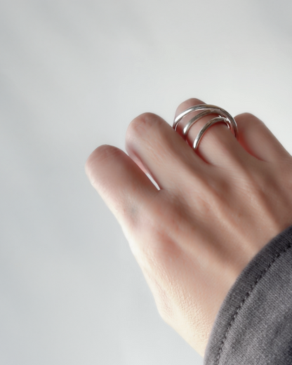 Orbit Triple Line Ring / Interchangeable / silver925 / M
