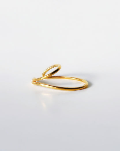 Orbit double line ring, ear cuff / Interchangeable /GOLD/silver925