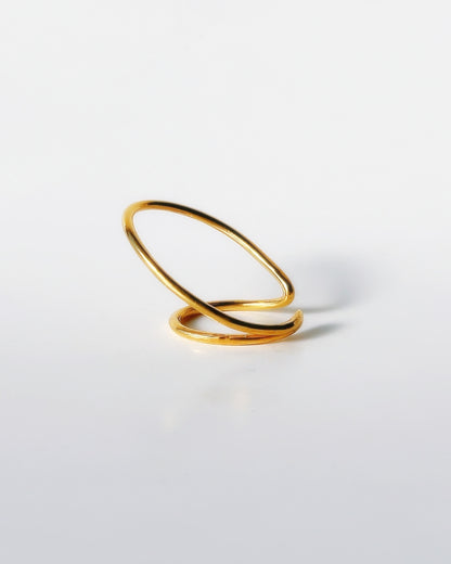 Orbit double line ring, ear cuff / Interchangeable /GOLD/silver925