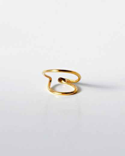 Orbit double line ring, ear cuff / Interchangeable /GOLD/silver925