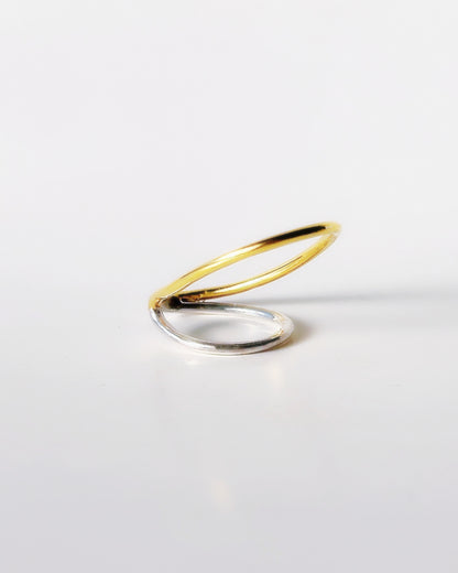 Orbit double line ring, ear cuff /Interchangeable /MIX/silver925