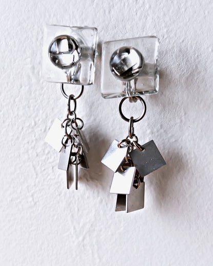 Bugs Eye 2way Earrings / Interchangeable / Jewel Scarab-Platina