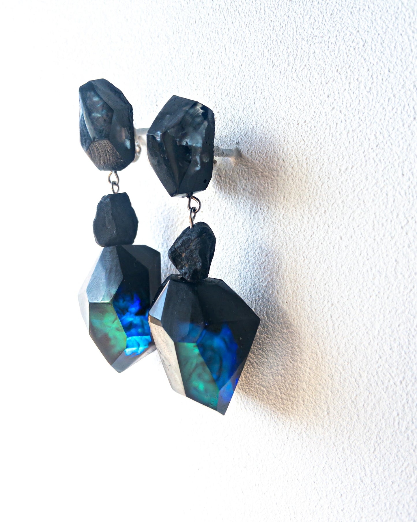 Frames volume earrings /crystals/ Floating prism 1-a M