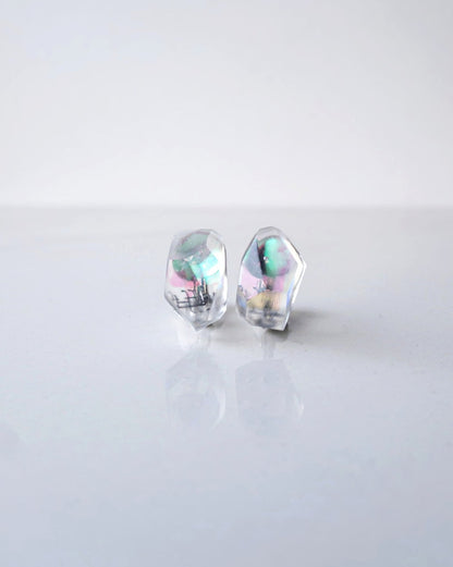 Frames earrings/crystals/Alice in wonderland_frost clear 7-b