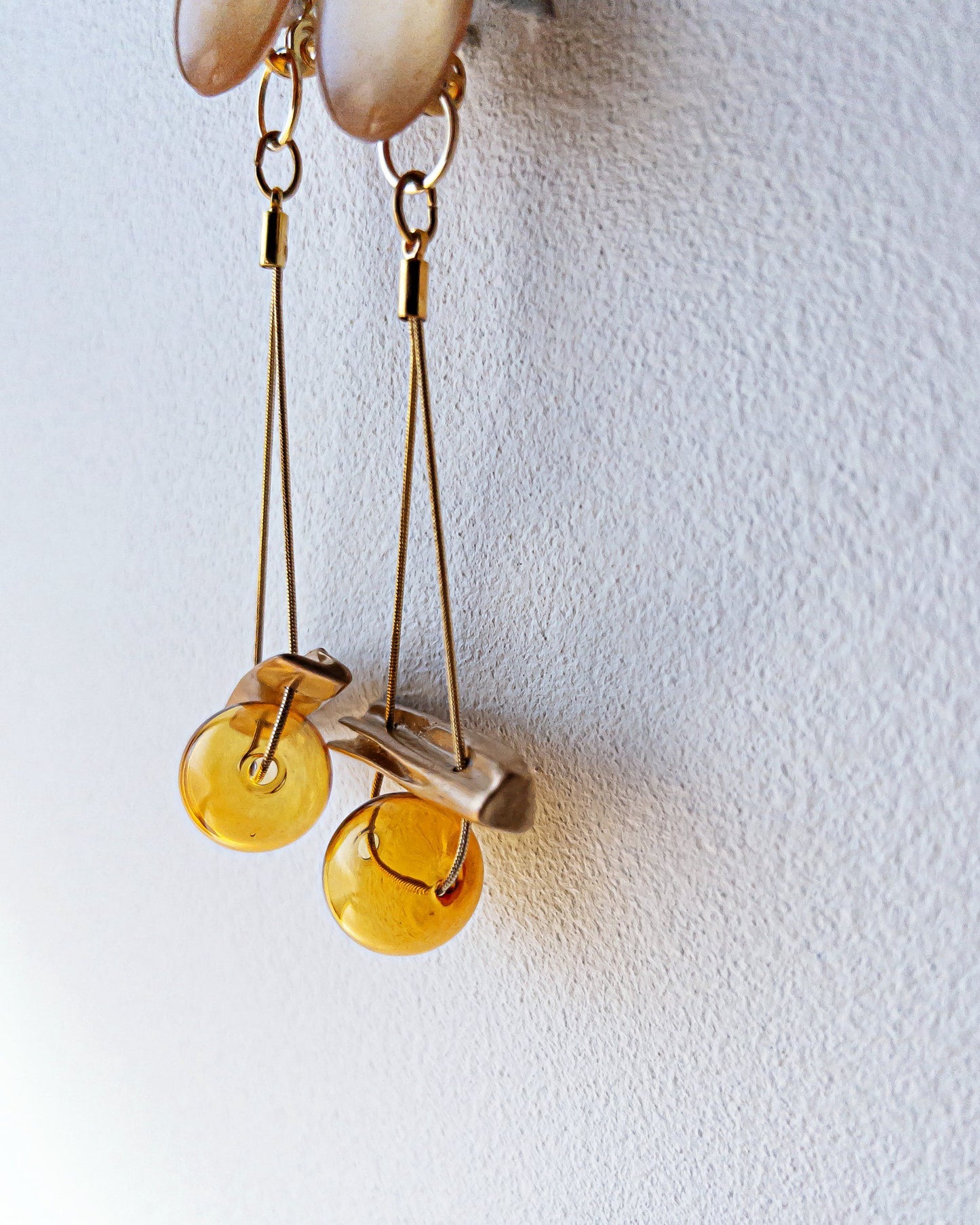 Galaxy 2way earrings /Halo/ Interchangeable amber