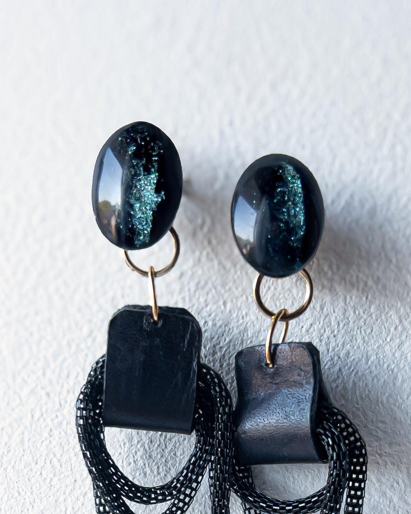 Galaxy 2way earrings /dark/ Interchangeable nebula