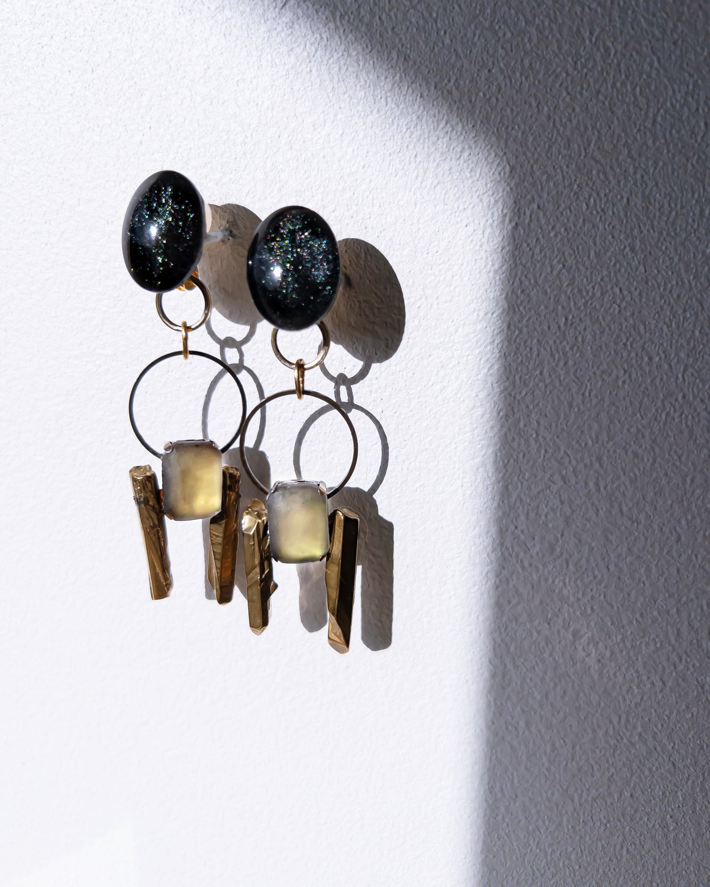 Galaxy 2way earrings /dark/ Interchangeable nebula