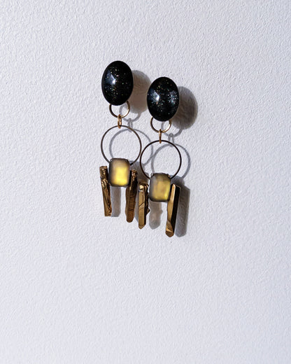 Galaxy 2way earrings /dark/ Interchangeable nebula