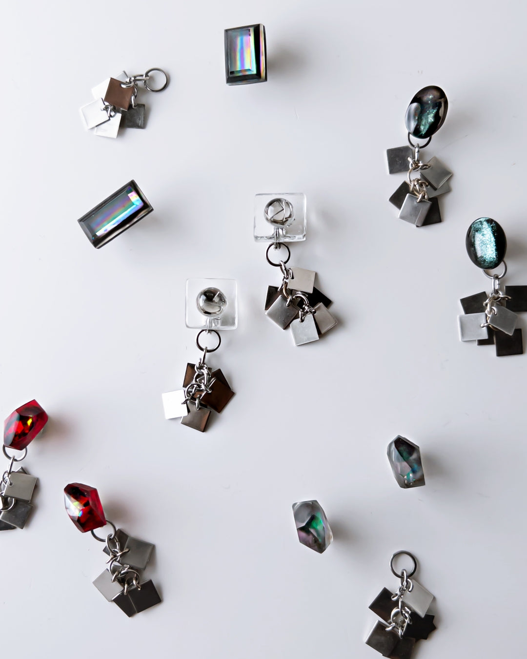 Bugs Eye 2way Earrings / Interchangeable / Jewel Scarab-Platina