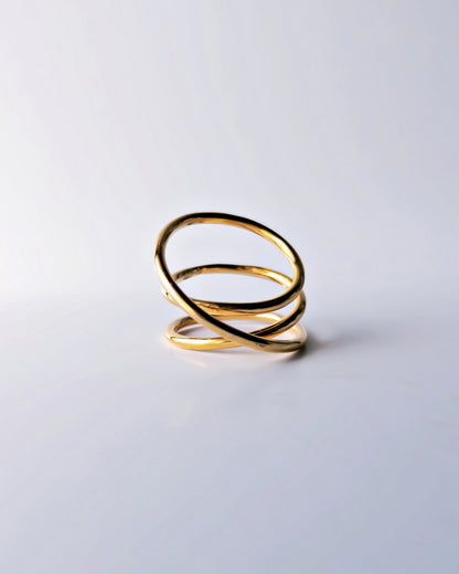 Orbit Triple Line Ring / Interchangeable / 着せ替え / GOLD / silver925 / L