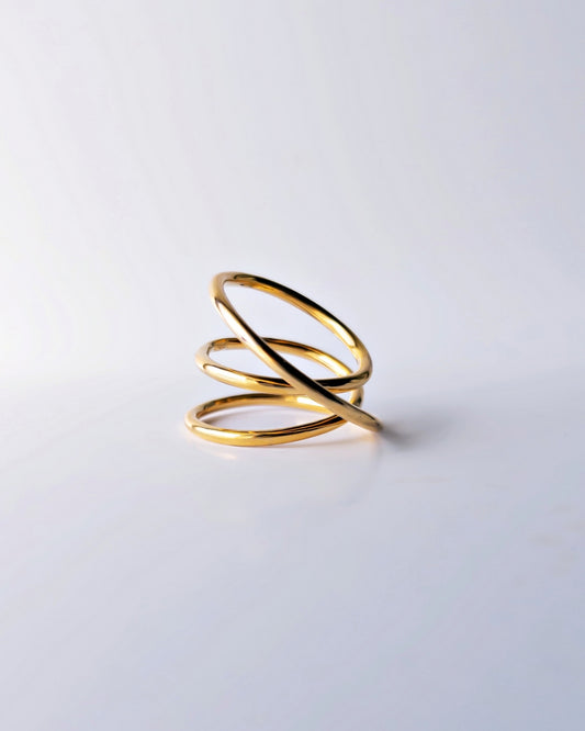Orbit Triple Line Ring / Interchangeable / 着せ替え / GOLD / silver925 / L