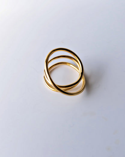 Orbit Triple Line Ring / Interchangeable / 着せ替え / GOLD / silver925 / L