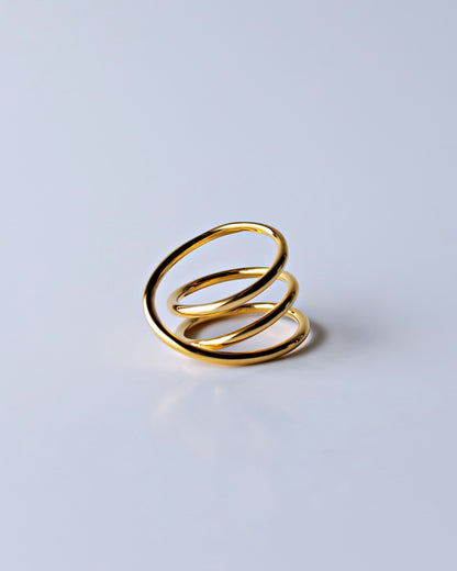 Orbit Triple Line Ring / Interchangeable / GOLD / silver925 / M