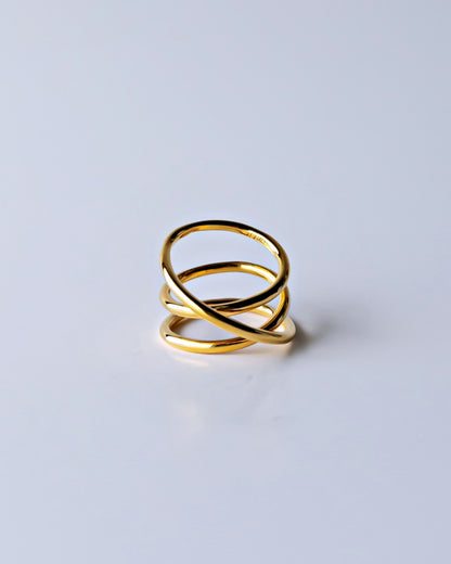 Orbit Triple Line Ring / Interchangeable / GOLD / silver925 / M
