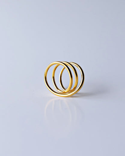 Orbit Triple Line Ring / Interchangeable / GOLD / silver925 / M