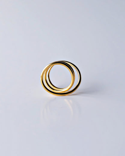 Orbit Triple Line Ring / Interchangeable / GOLD / silver925 / M