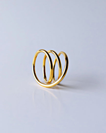 Orbit Triple Line Ring / Interchangeable / GOLD / silver925 / M