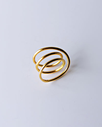 Orbit Triple Line Ring / Interchangeable / GOLD / silver925 / M