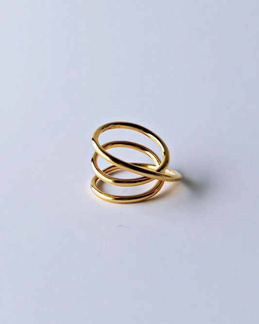 Orbit Triple Line Ring / Interchangeable / GOLD / silver925 / M