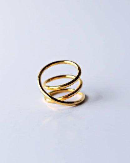 Orbit Triple Line Ring / Interchangeable / GOLD / silver925 / S