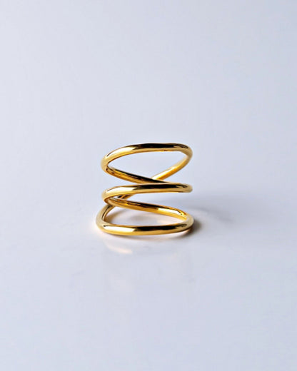 Orbit Triple Line Ring / Interchangeable / GOLD / silver925 / S