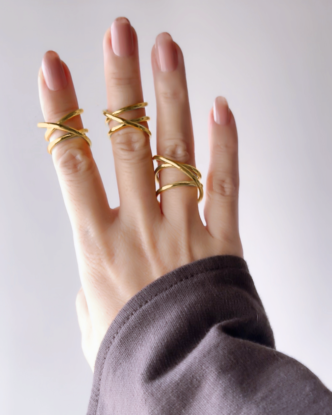 Orbit Triple Line Ring / Interchangeable / GOLD / silver925 / M