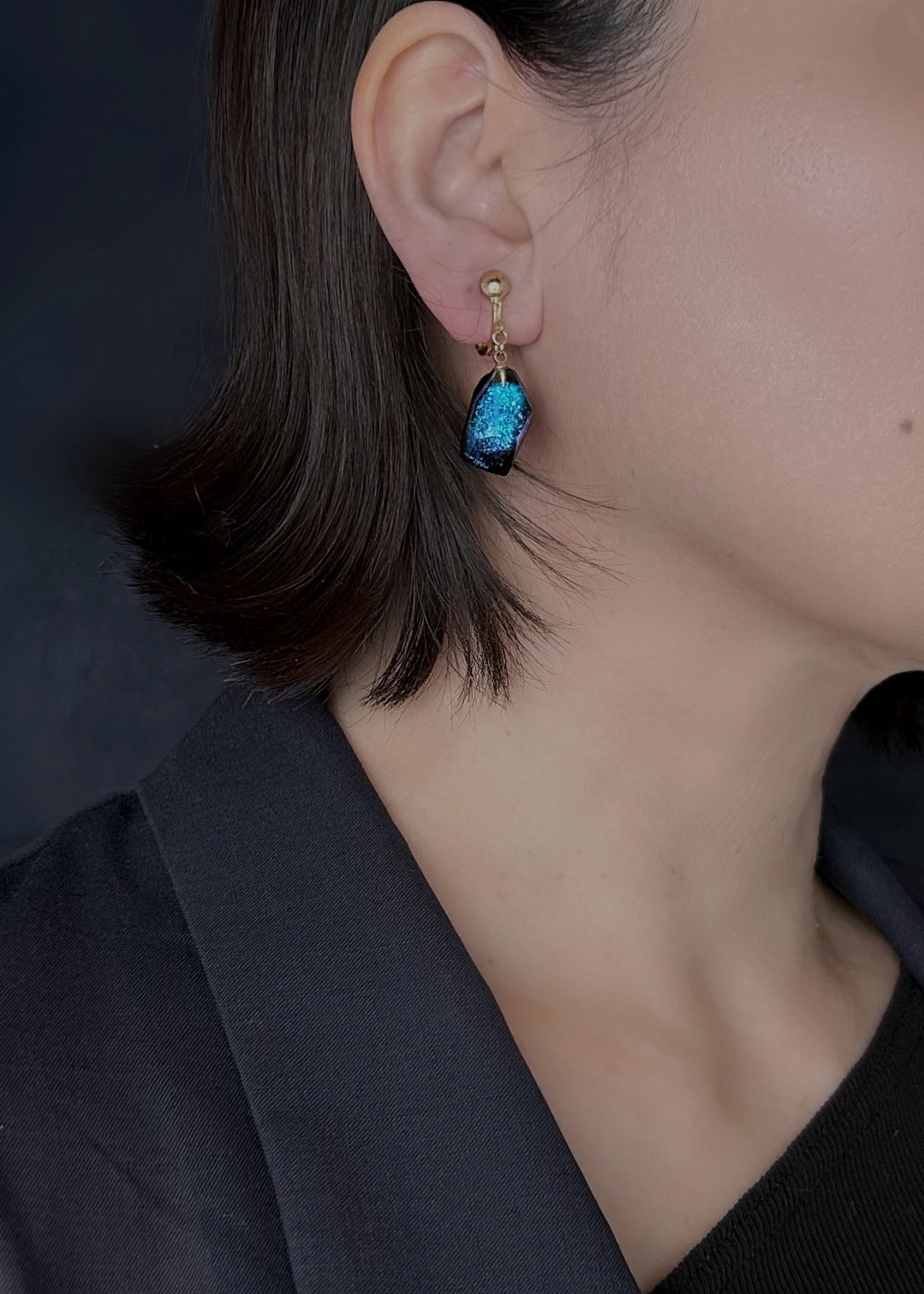 Frames Dangle Earrings / Fragment / Night On The Galactic Railroad Blue 5-a