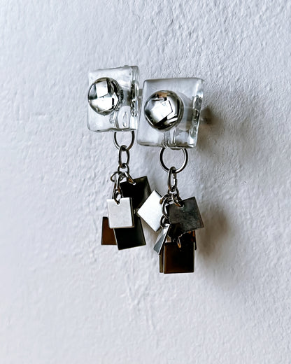 Bugs Eye 2way Earrings / Interchangeable / Jewel Scarab-Platina