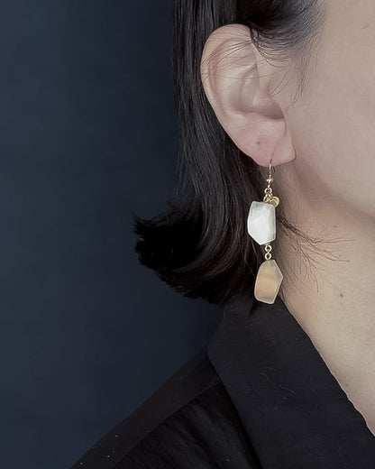Frames Dangle Earrings / Fragment / Hydrangea Dreamscape-Faded Mirage Frost