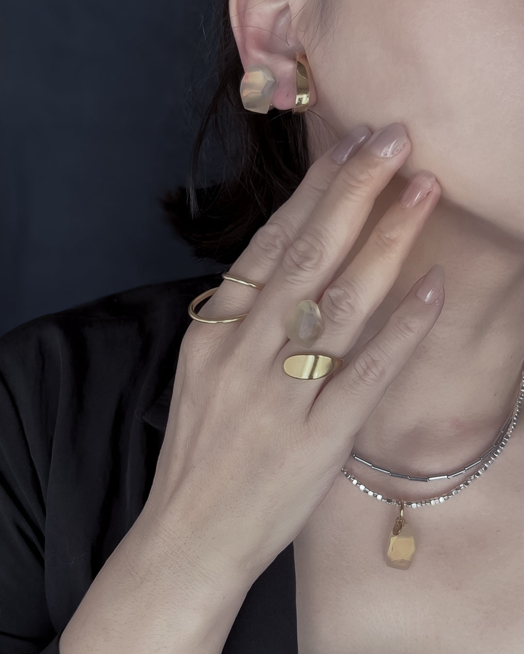 Frames Ring / Fragment / Hydrangea Dreamscape-Faded Mirage Frost / Stainless