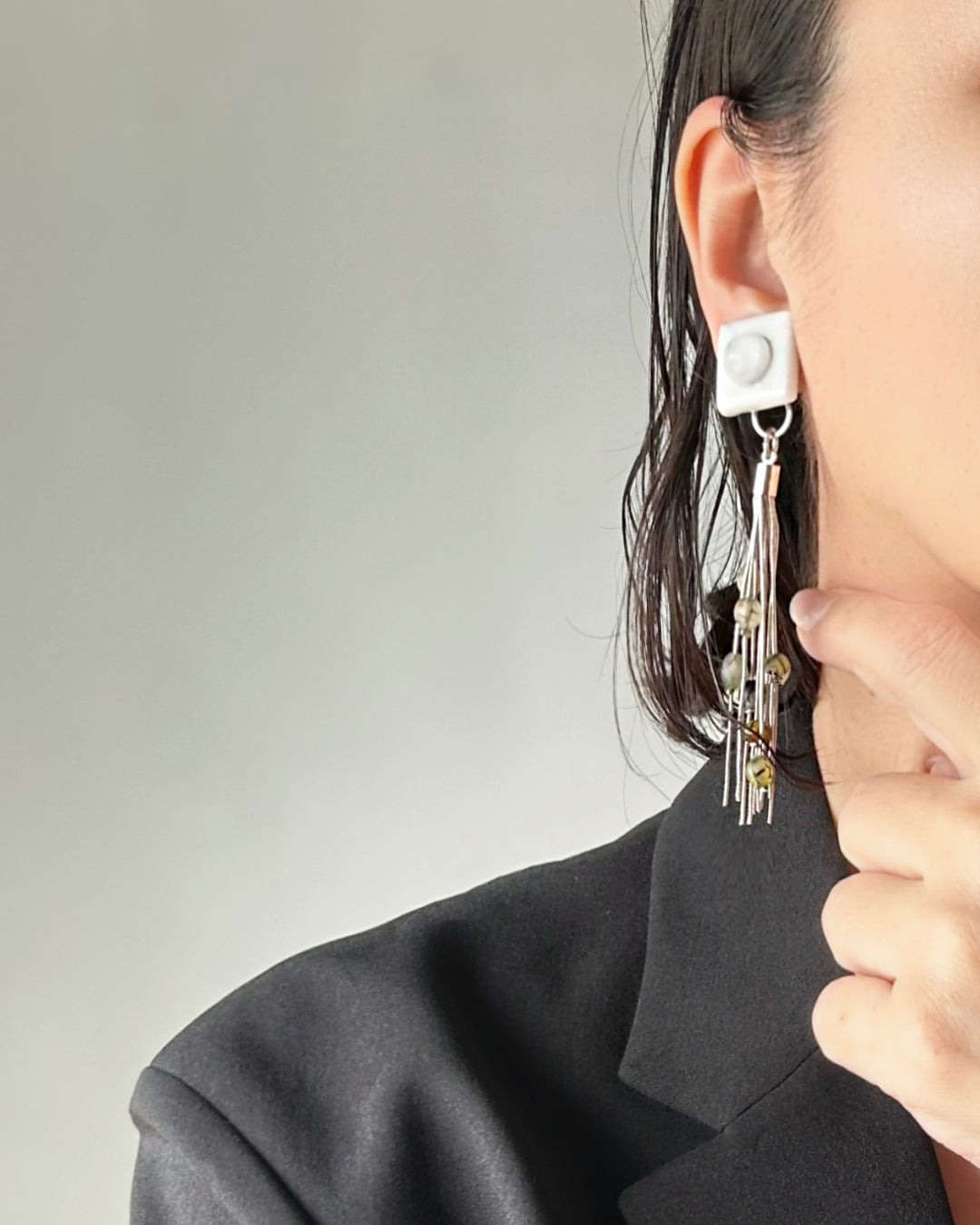 Bugs Eye 2way Earrings / Interchangeable / Macro View-Veins