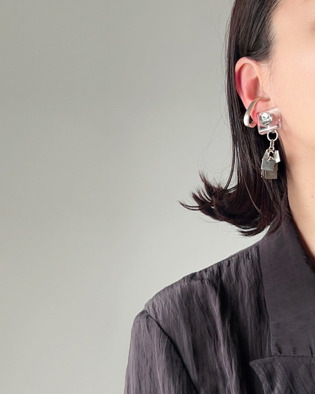 Bugs Eye 2way Earrings / Interchangeable / Jewel Scarab-Platina