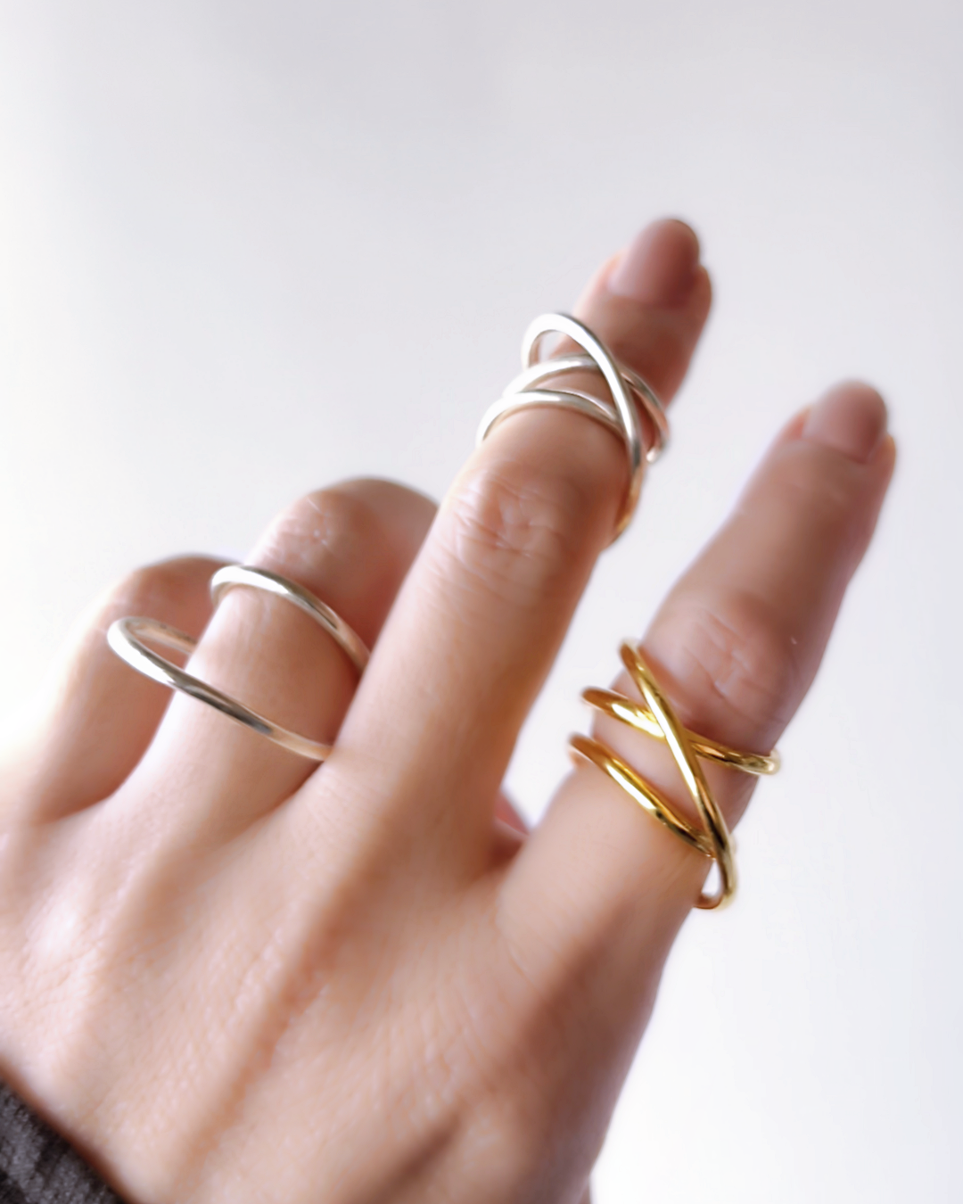 Orbit Triple Line Ring / Interchangeable / 着せ替え / GOLD / silver925 / L