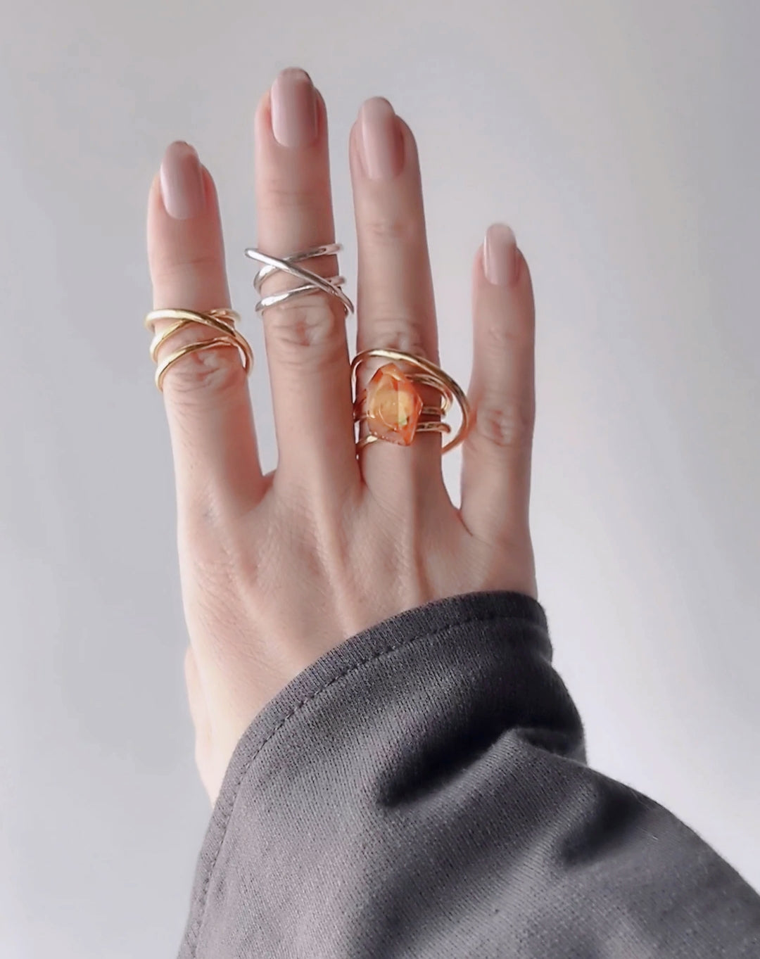 Orbit Triple Line Ring / Interchangeable / silver925 / S