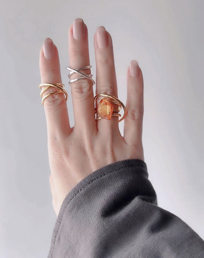 Orbit Triple Line Ring / Interchangeable / silver925 / M