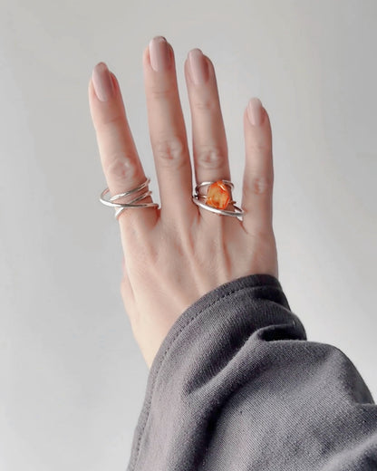 Orbit Triple Line Ring / Interchangeable / silver925 / S