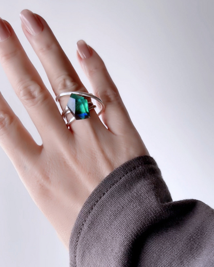 Frames Ring / Fragment / Floating Prism 1-a / silver925 / type-C