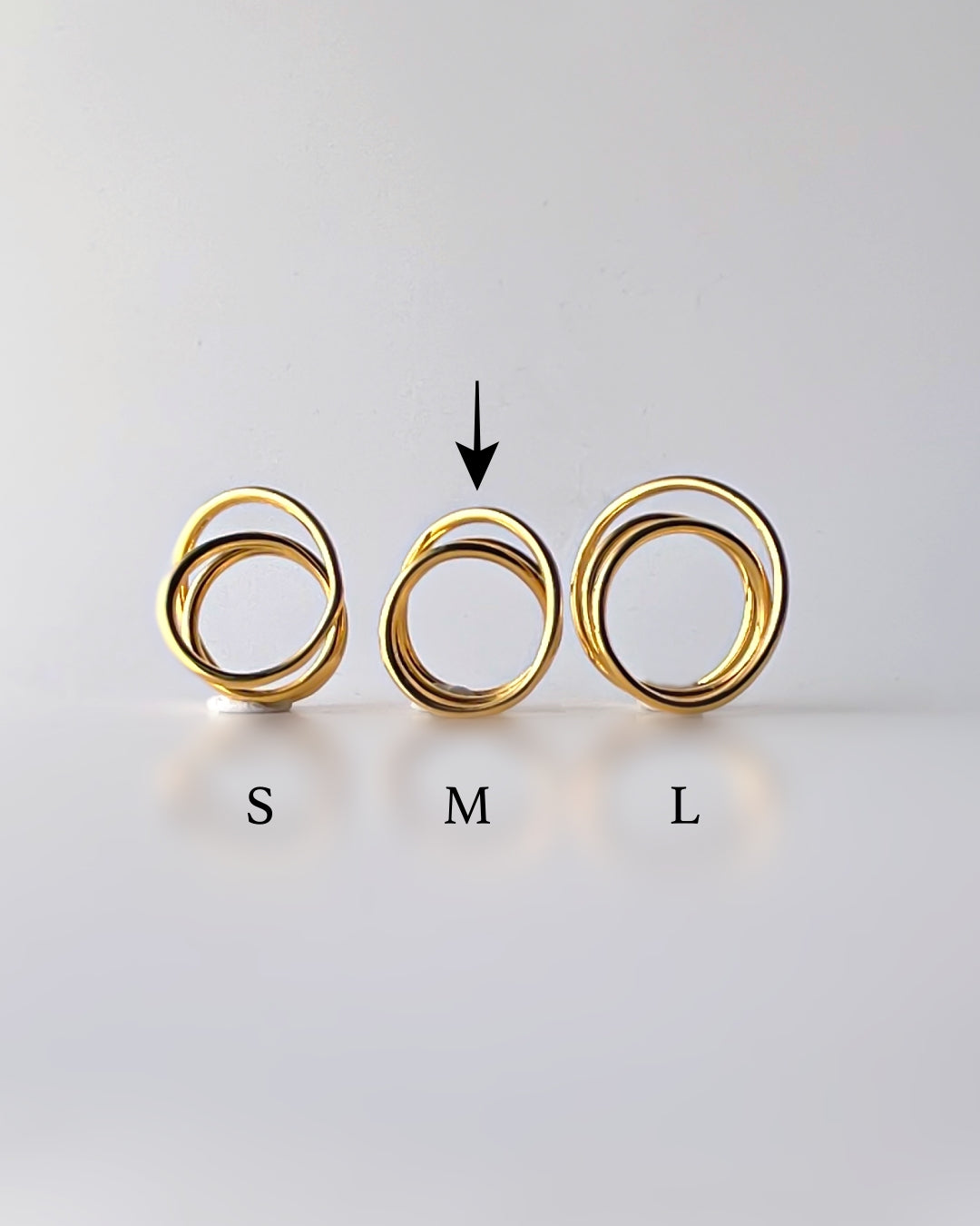 Orbit Triple Line Ring / Interchangeable / GOLD / silver925 / M