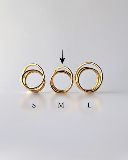 Orbit Triple Line Ring / Interchangeable / GOLD / silver925 / M
