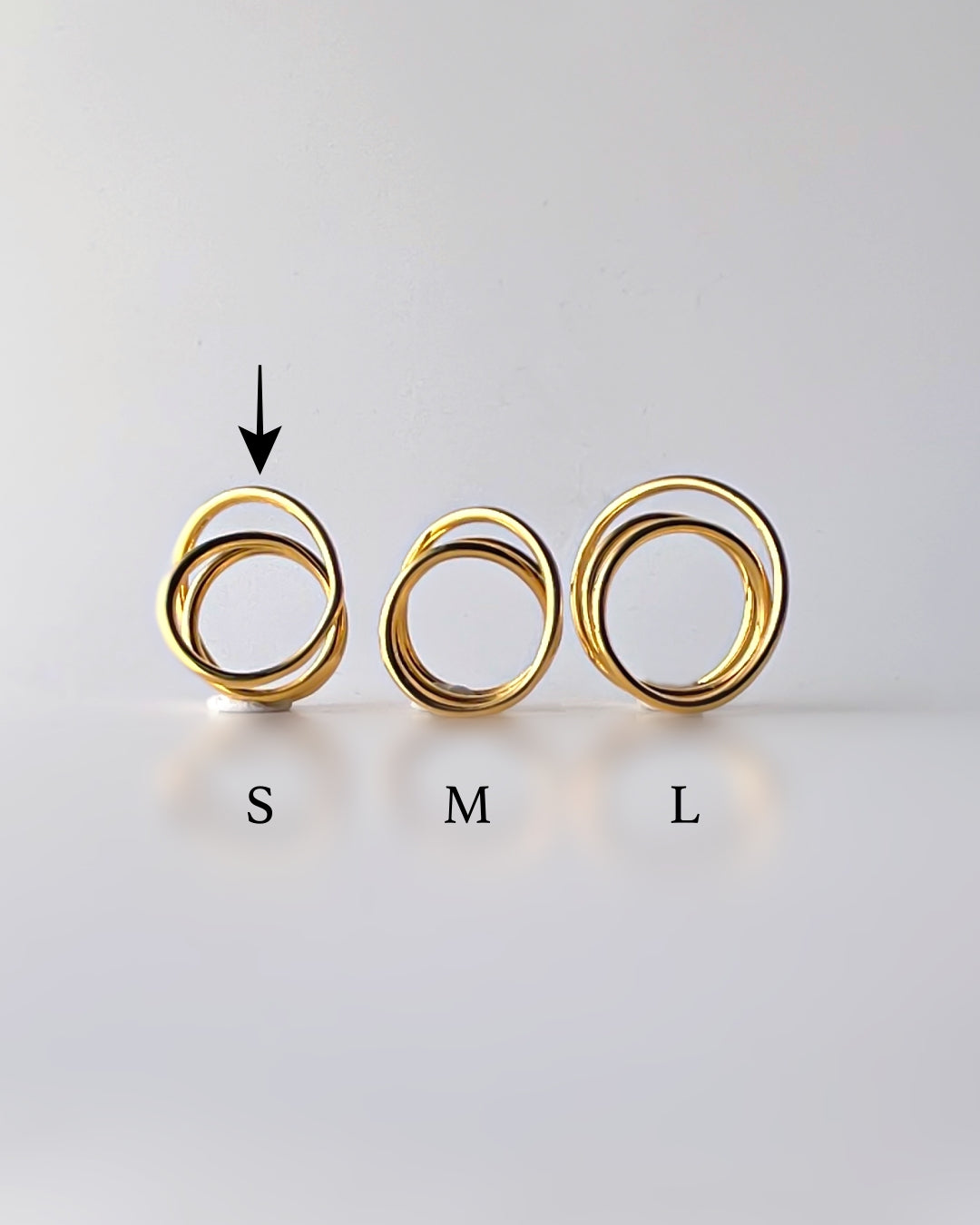 Orbit Triple Line Ring / Interchangeable / GOLD / silver925 / S