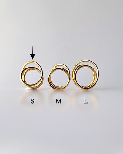 Orbit Triple Line Ring / Interchangeable / GOLD / silver925 / S