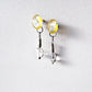Dew drops-water lily 2way Earrings_clear yellow 