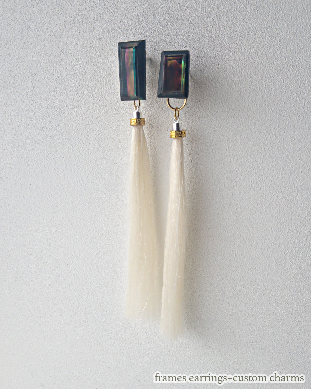 Custom charms/Interchangeable/horse hair white long