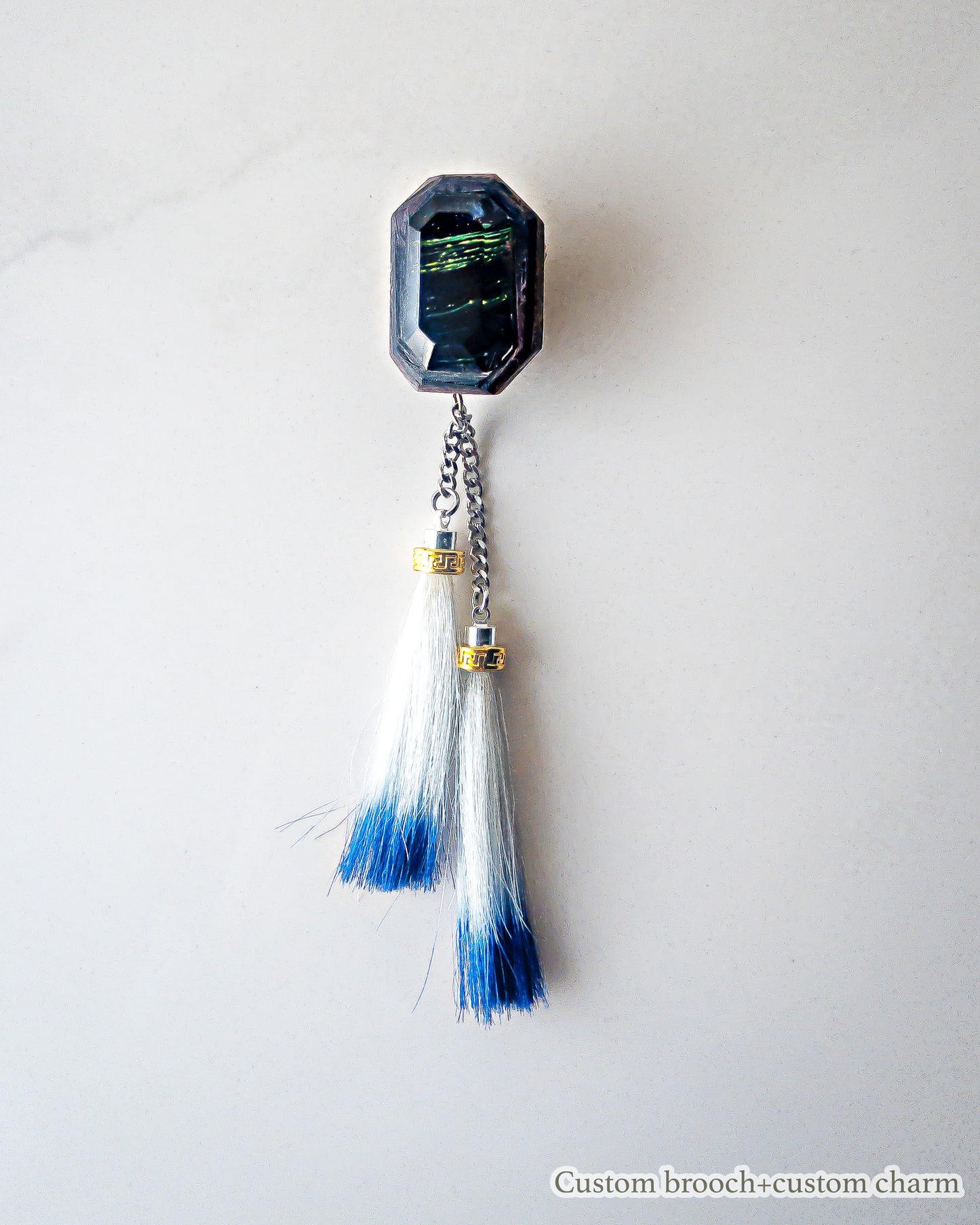 Custom charms/Interchangeable/着せ替えチャーム/horse hair double blue